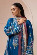 Signature Embroidered Lawn 3 Piece in Blue Color WUS26E30455