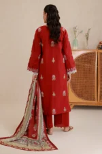 Signature Embroidered Lawn 3 Piece in Red Color WUS26E30511