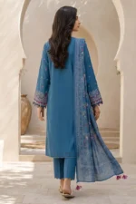 Signature Embroidered Lawn 3 Piece in Blue Color WUS26E30719