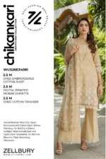 Embroidered Cotton Chikankari 3 Piece WUS26E34081