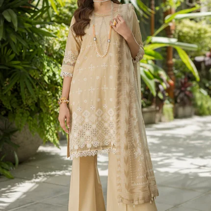 Embroidered Cotton Chikankari 3 Piece WUS26E34081