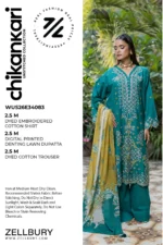 Embroidered Cotton Chikankari 3 Piece WUS26E34083
