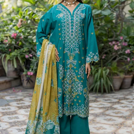 Embroidered Cotton Chikankari 3 Piece WUS26E34083