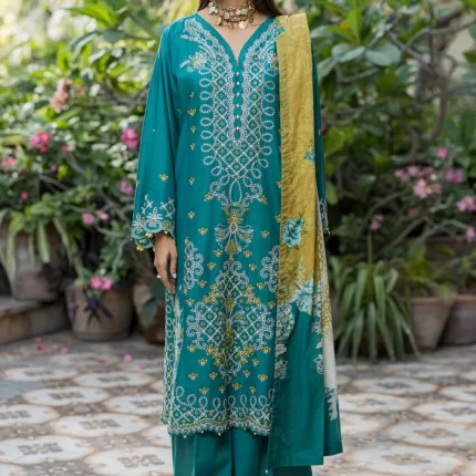 Embroidered Cotton Chikankari 3 Piece WUS26E34083