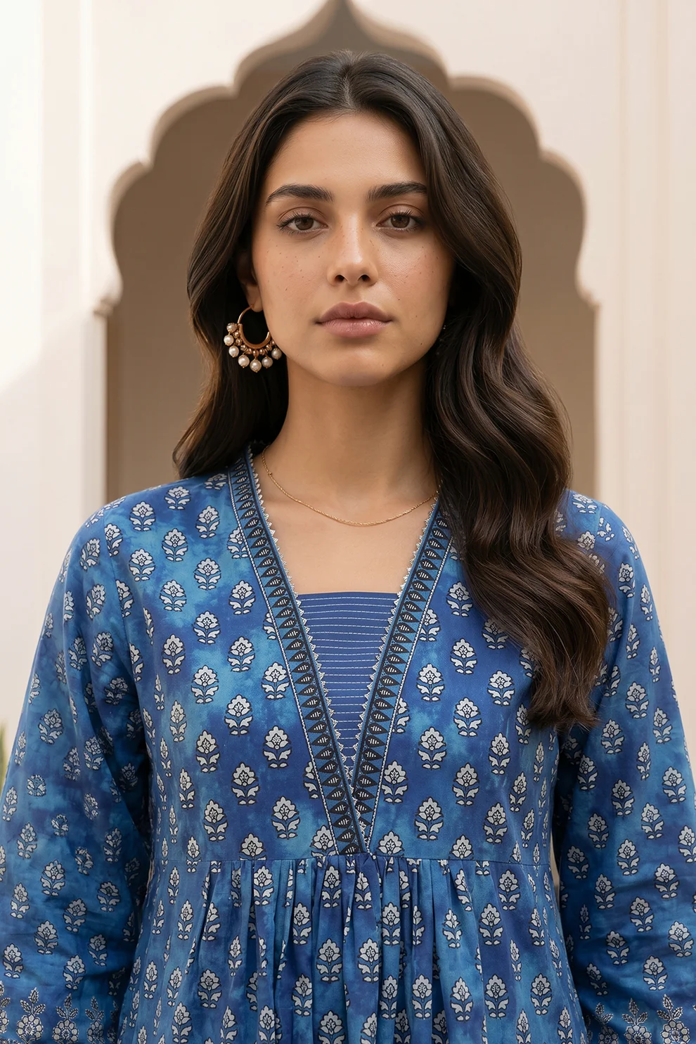 WUS26X38111_2 (1) Printed Lawn 3 Piece in Blue Color WUS26X38111