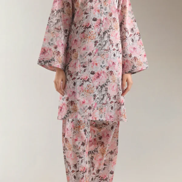 Printed Lawn 2 Piece in Pink Color