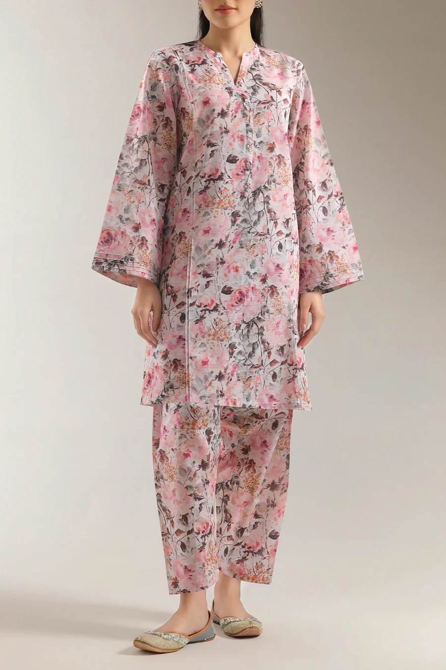 Printed Lawn 2 Piece in Pink Color