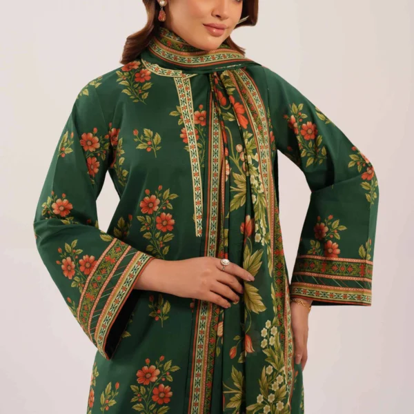 Printed Lawn 3 Piece in Green Color 42601132