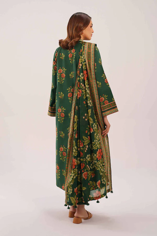 Printed Lawn 3 Piece in Green Color 42601132 - Image 4