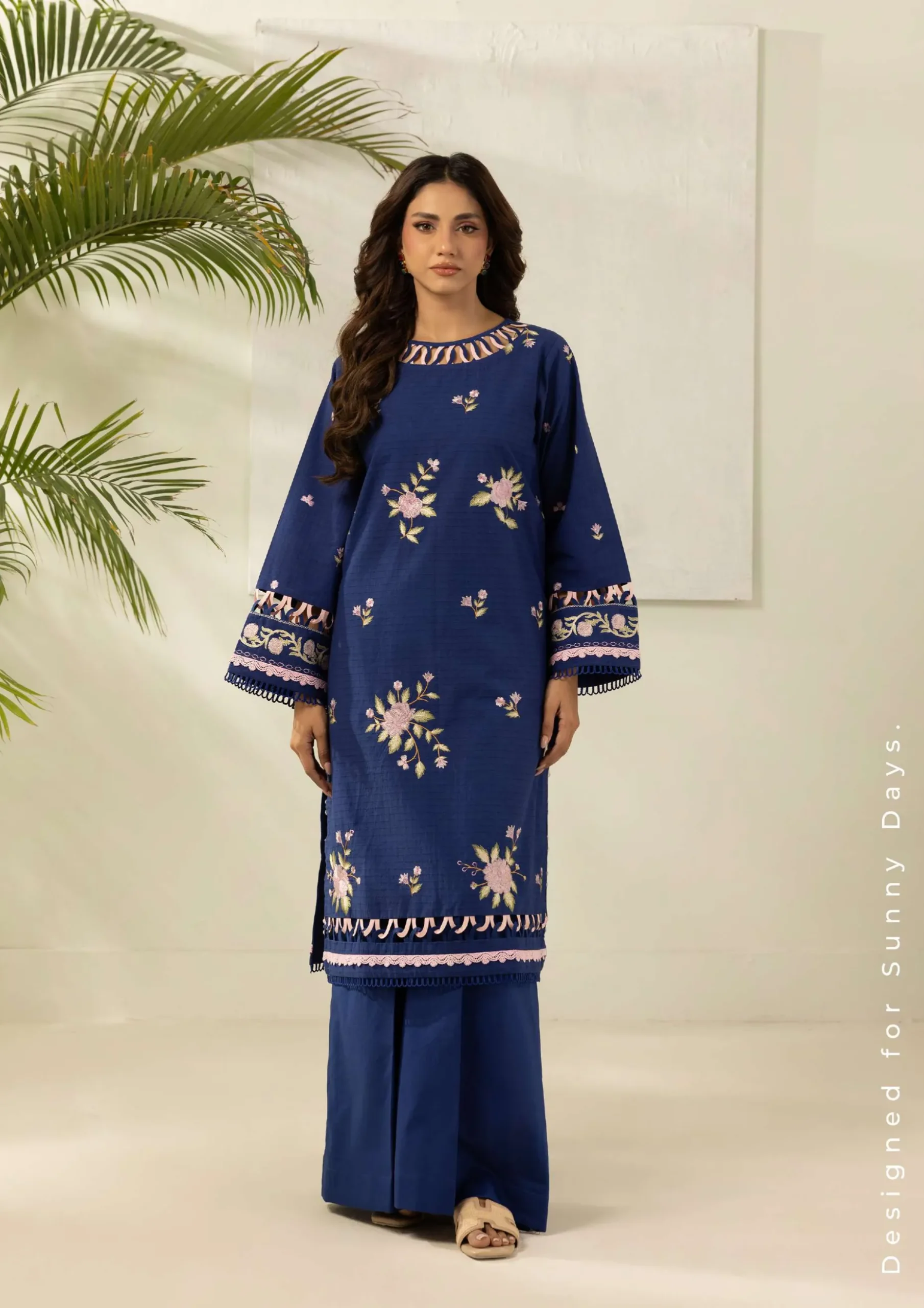 Embroidered Lawn 2 Piece in Blue Color WUS26E21206 - Image 2