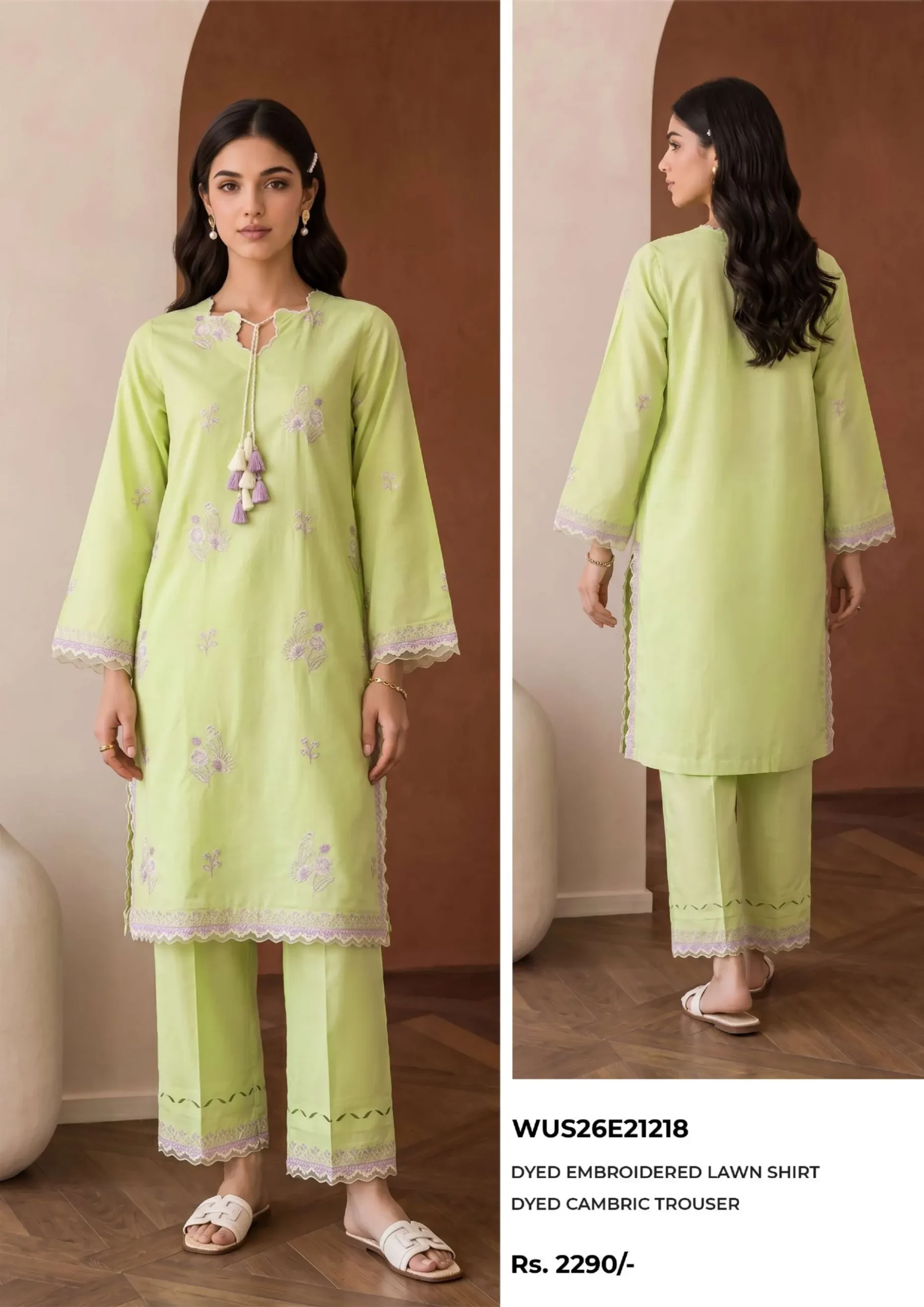 Embroidered Lawn 2 Piece WUS26E21218 - Image 2