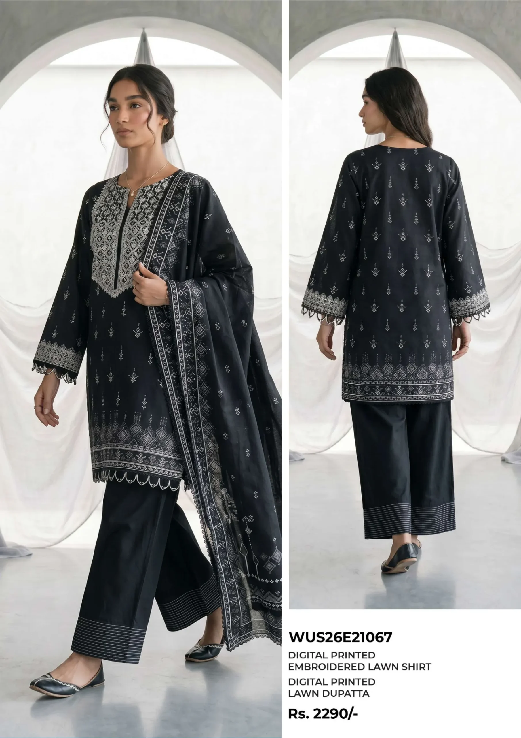 Embroidered Lawn 2 Piece WUS26E21067 - Image 2