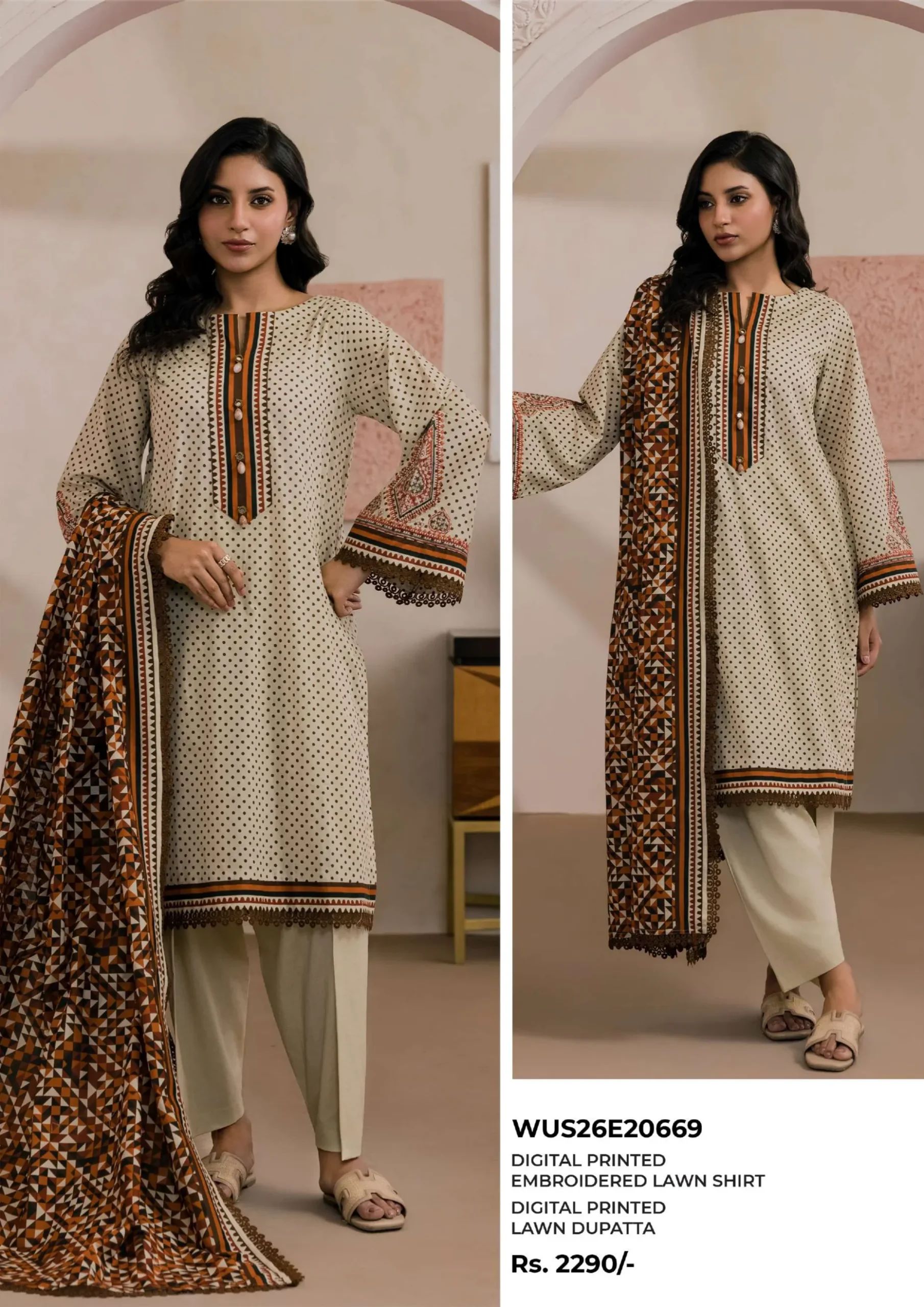 Embroidered Lawn 2 Piece WUS26E20669 - Image 2