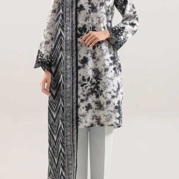 Embroidered Lawn 3 Piece in Ivory Color U01-25424-E03B