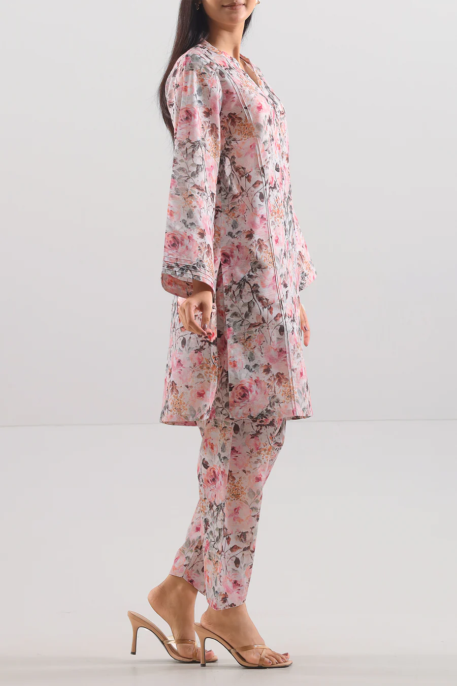 Printed Lawn 2 Piece in Pink Color - Image 3