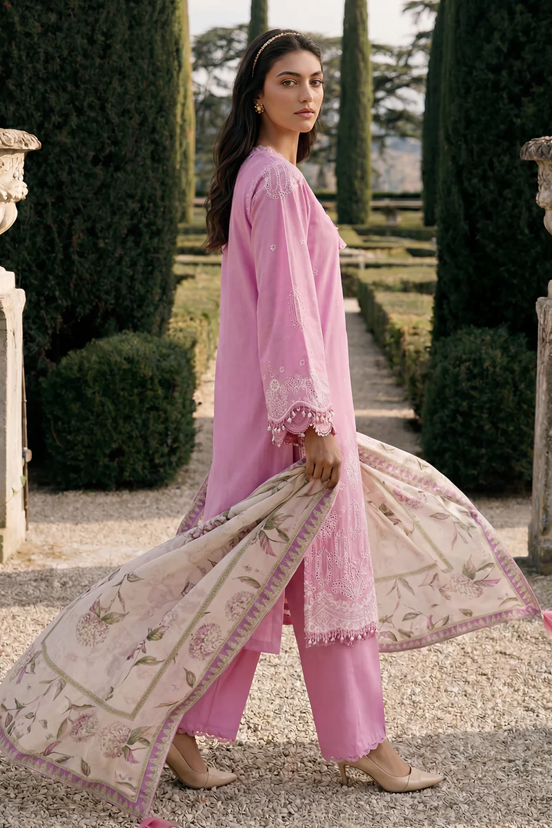 Chikankari Embroidered Cotton 3 Piece WUC26E34055