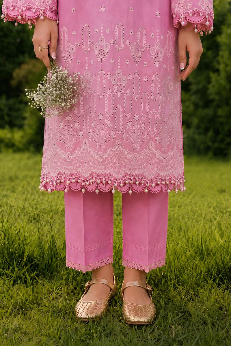 Chikankari Embroidered Cotton 3 Piece WUC26E34055 - Image 4