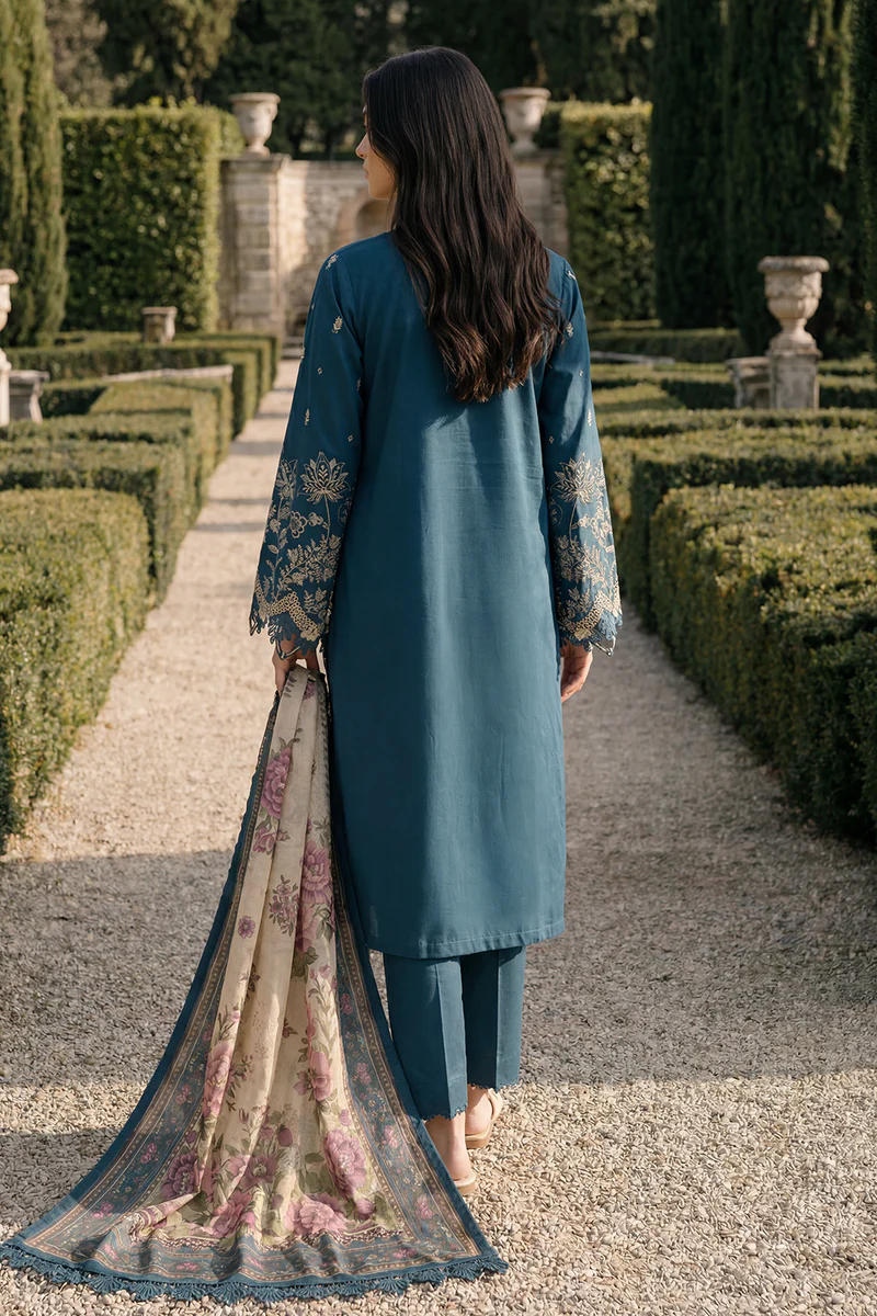 Chikankari Embroidred Cotton 3 Piece WUC26E34061 - Image 3