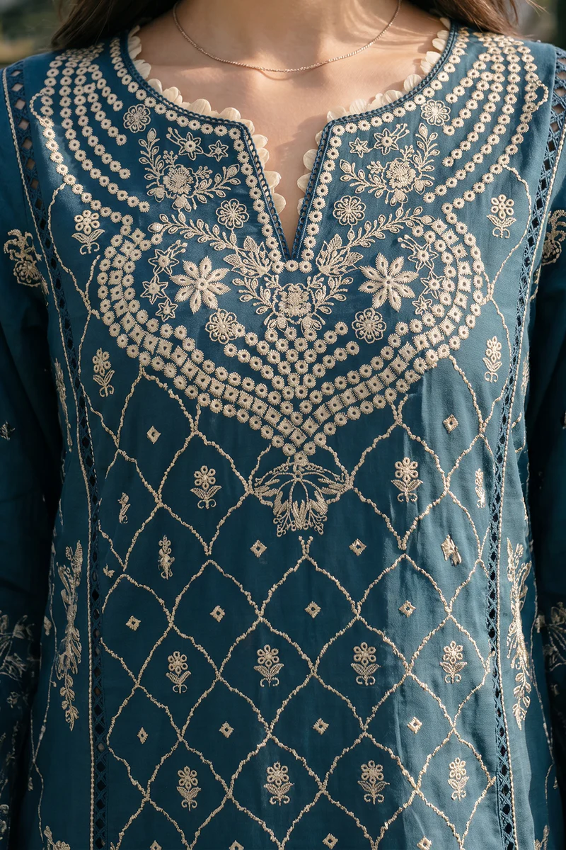 Chikankari Embroidred Cotton 3 Piece WUC26E34061 - Image 5