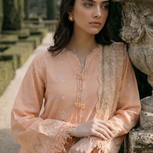 Chikankari Embroidered Cotton 3 Piece WUC26E34072