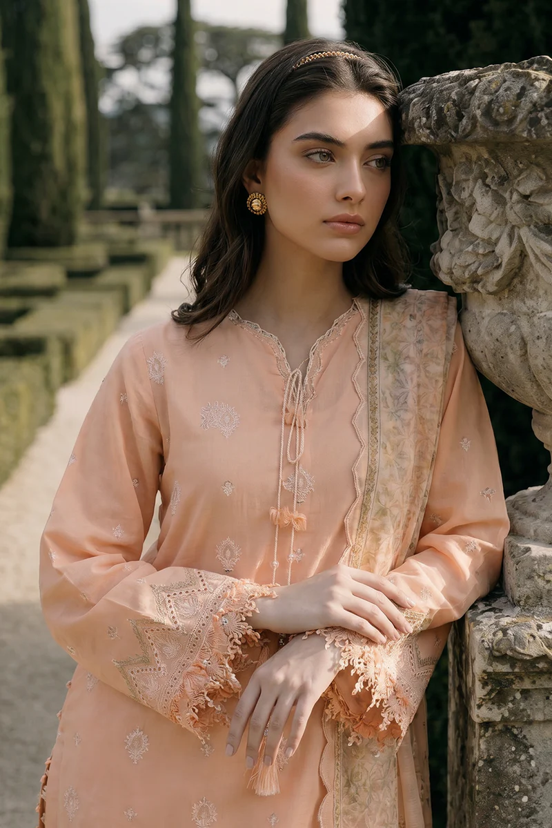 Chikankari Embroidered Cotton 3 Piece WUC26E34072