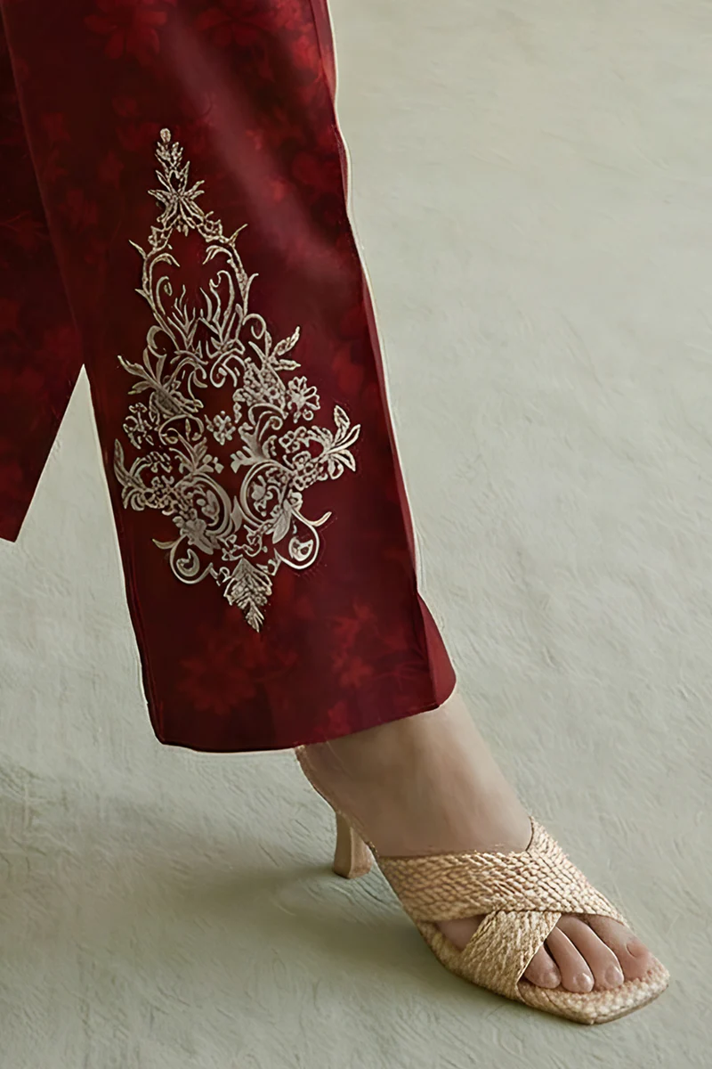 Embroidered Lawn 2 Pc in Beige Color WUS26E20871