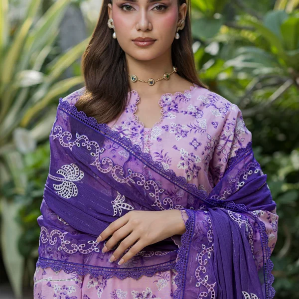 Chikankari Embroidered Cotton 3 Piece WUS26E34093