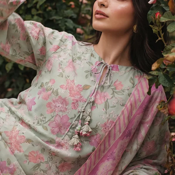 Chikankari Embroidered Cotton 3 Piece WUS26E34098