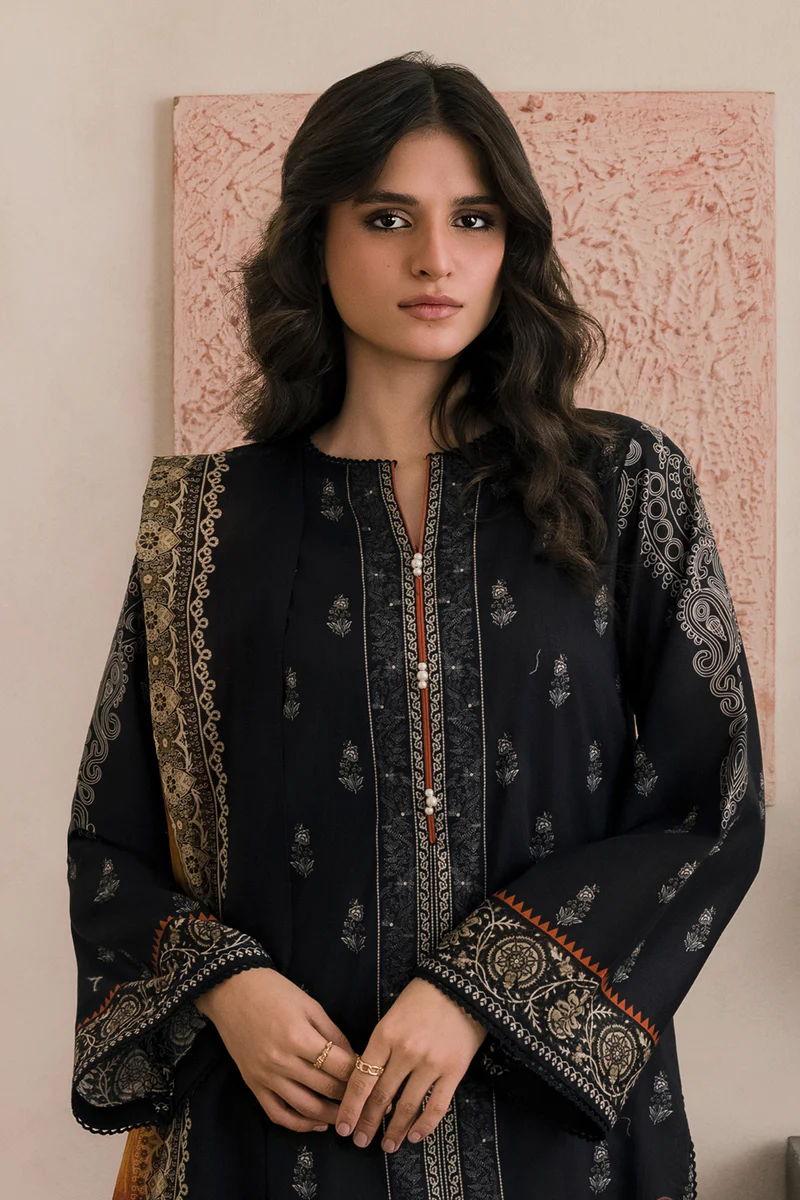 Printed Lawn 2 Pc in Black Color WUS26X20522
