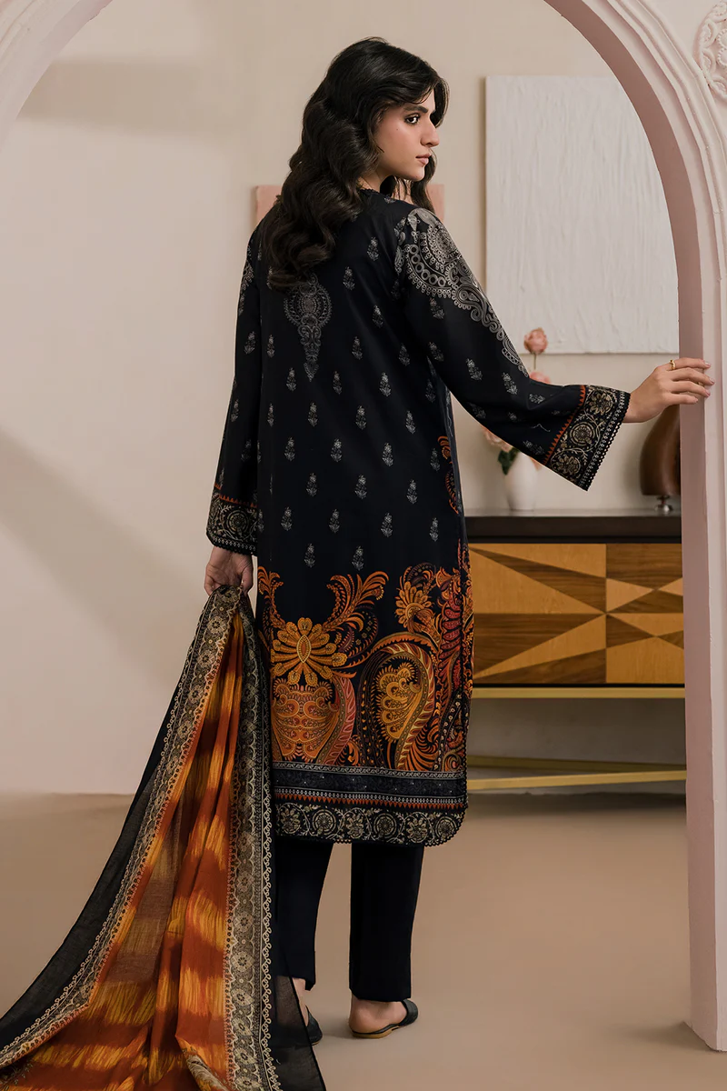 Printed Lawn 2 Pc in Black Color WUS26X20522 - Image 3