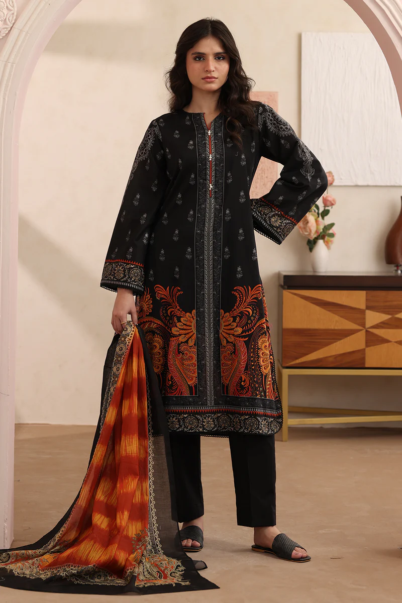 Printed Lawn 2 Pc in Black Color WUS26X20522