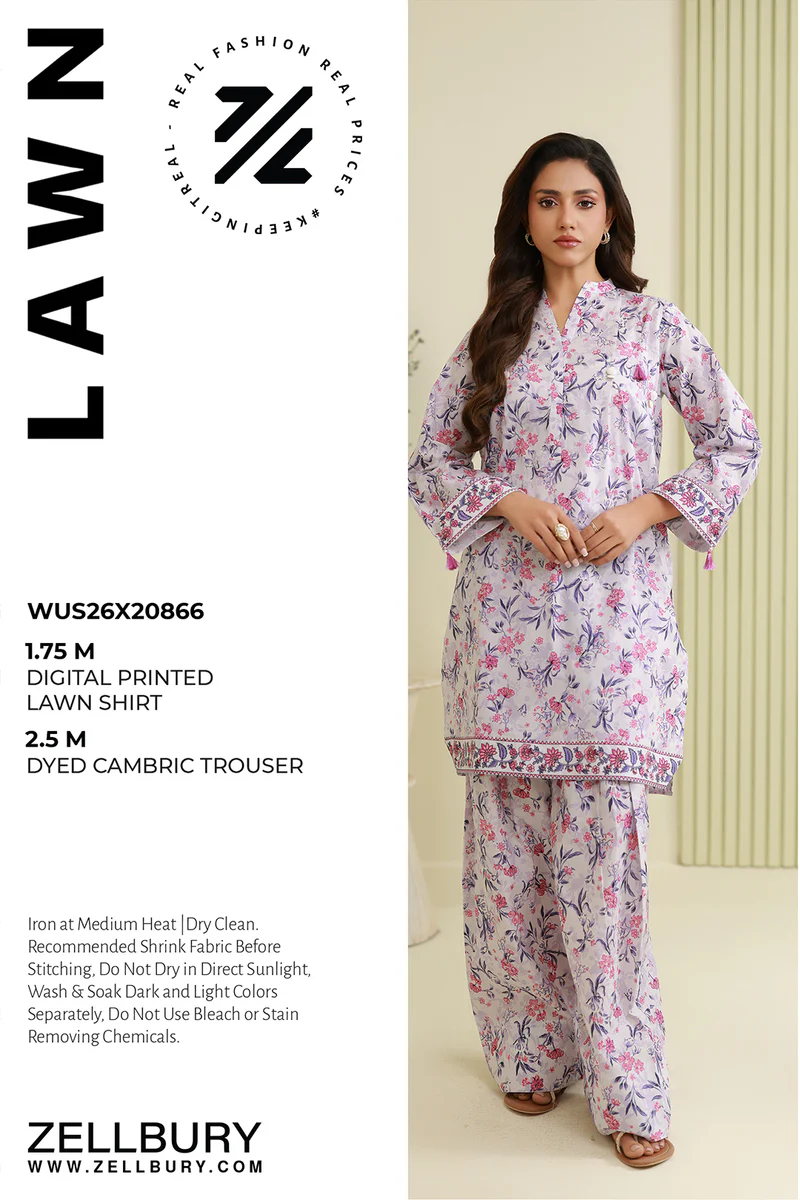 Printed Lawn 2 Pc in Lilac Color WUS26X20866