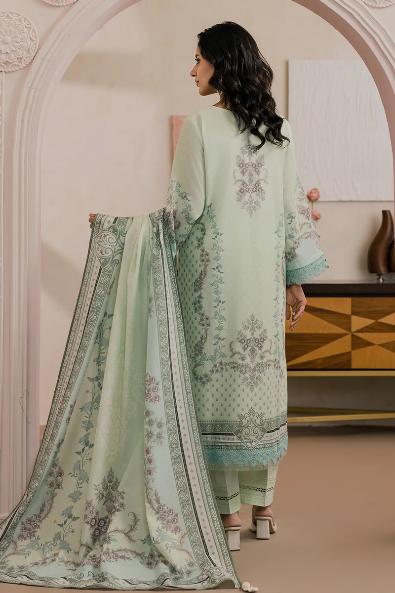 Printed Lawn 3 Piece in Mint Color