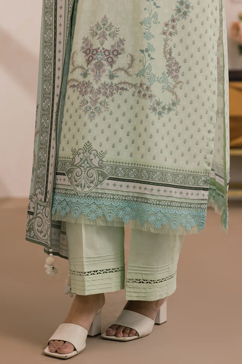 Printed Lawn 3 Piece in Mint Color