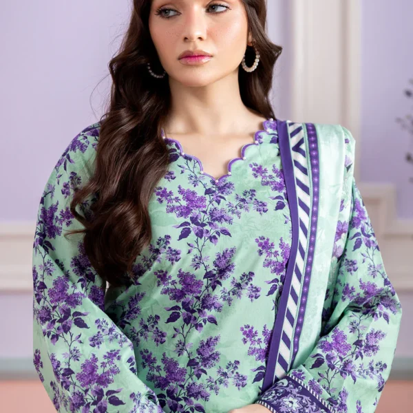 Printed Lawn 3 Piece in Mint Color