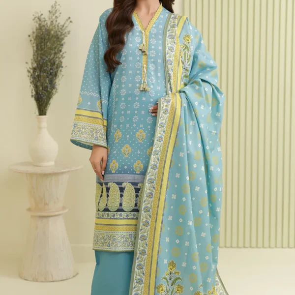 Printed Lawn 3 Piece in Grey Color