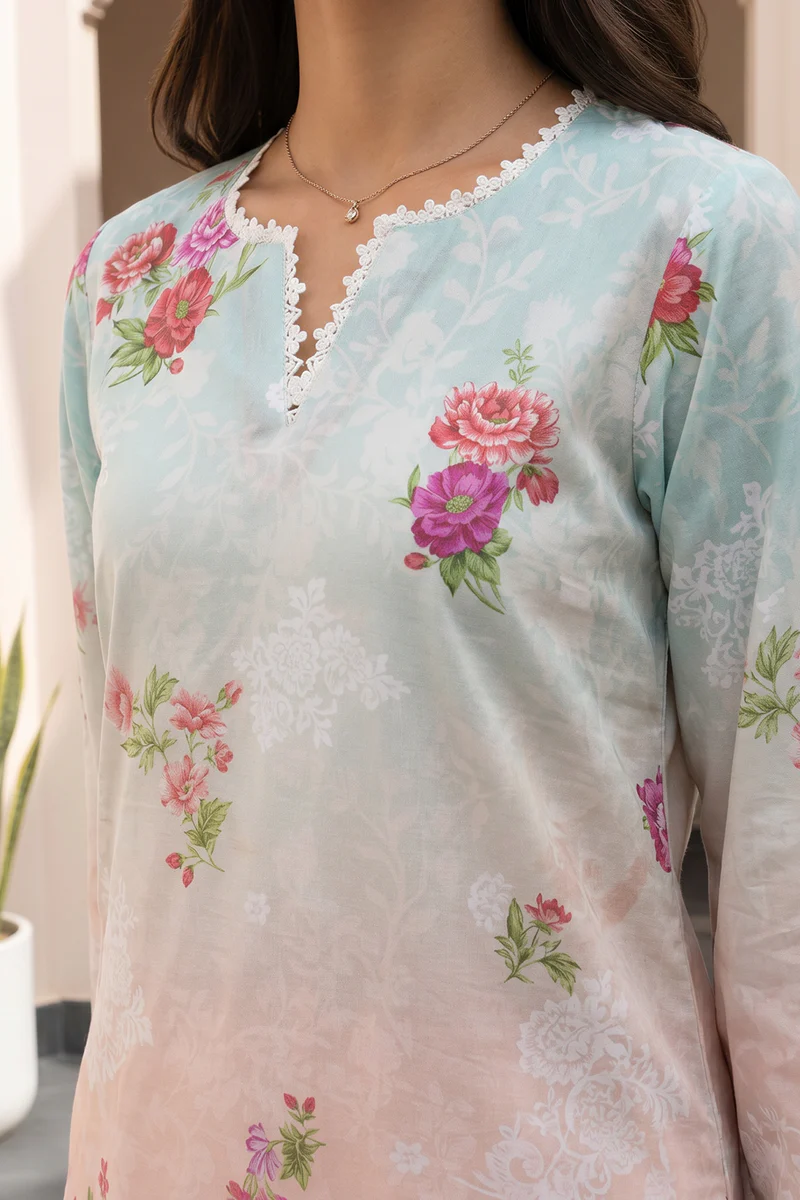 Printed Lawn 3 Piece in Lilac Color - Image 5