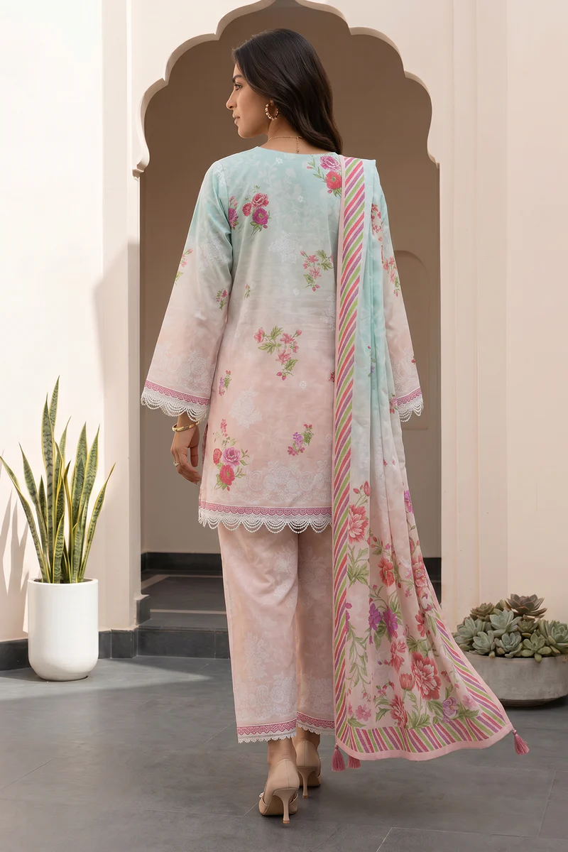 Printed Lawn 3 Piece in Lilac Color