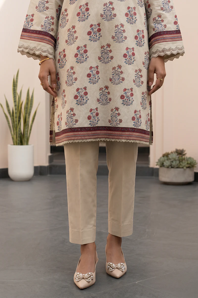 Printed Lawn 3 Piece in Beige Color - Image 6